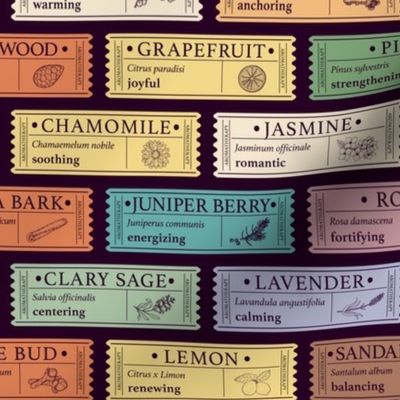 Aromatherapy Essential Oil Labels | Dark