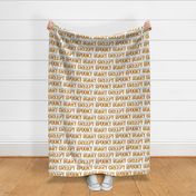Spooky, Scary, Creepy Candy Corn words on white - large scale