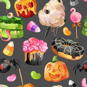 Spooky Halloween Treats on Grey-medium scale