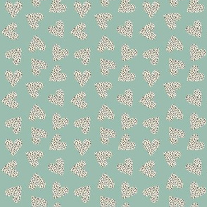 DITSY leopard hearts_mint blue gold