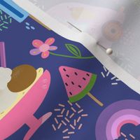 Ice Cream / summer / kid decor/ pink / purple