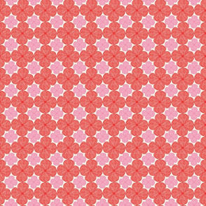 retro red and pink flowers