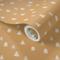 winter trees fabric - pine tree, fir tree, christmas tree - sfx1144 oak leaf