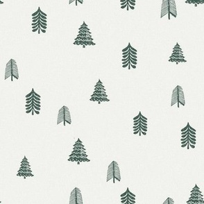 winter trees fabric - pine tree, fir tree, christmas tree - sfx5513 xmas green