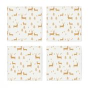 winter deer fabric - christmas design - sfx1144 oak leaf