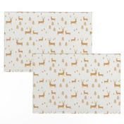 winter deer fabric - christmas design - sfx1144 oak leaf