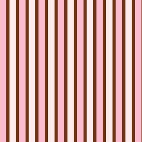 Icecream Stripes (#2) of Narrow Ribbons of Chocolate Fudge with Lolly Pink and Misty Pink