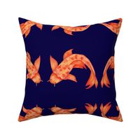 Goldfish on Navy Background