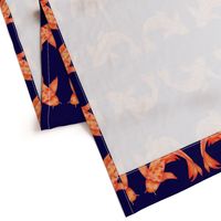 Goldfish on Navy Background