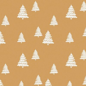 fir tree fabric - winter pine trees - sfx1144 oak leaf