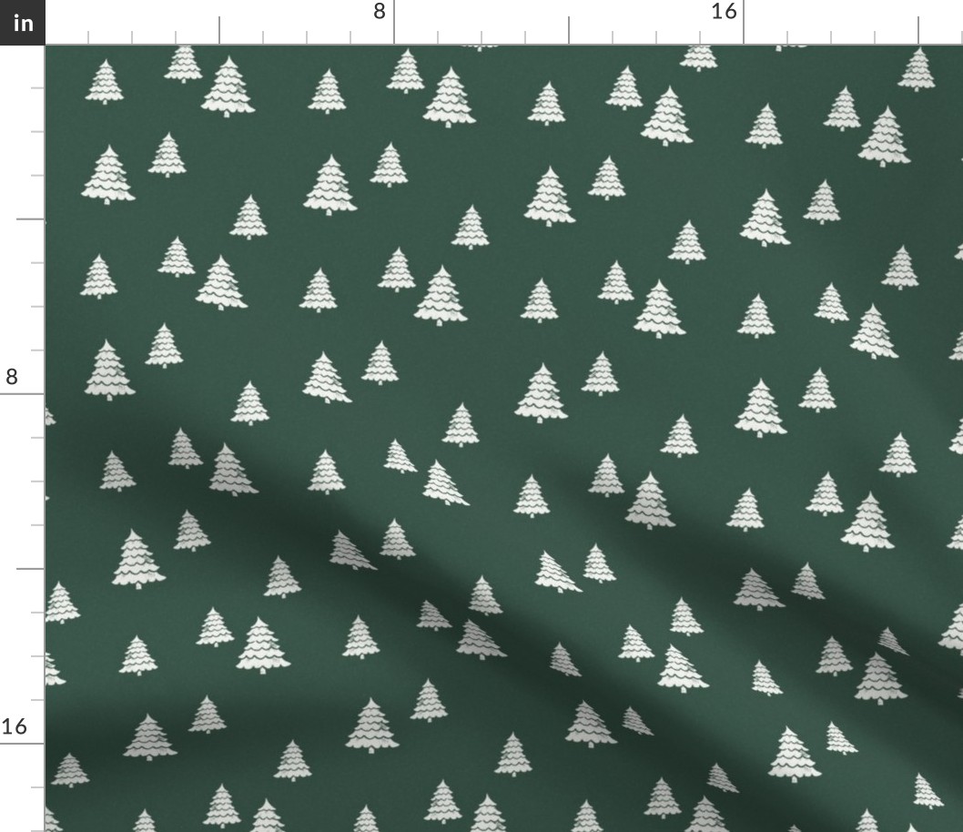 fir tree fabric - winter pine trees - sfx5513 xmas green