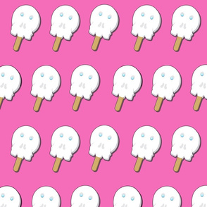 skull white ice cream on pink