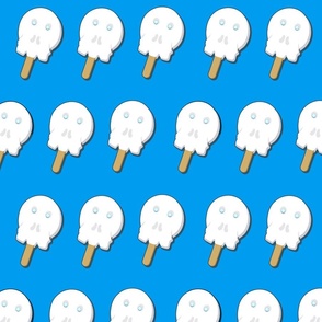 skull white ice cream on blue