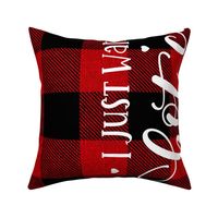 Minky Blanket 36 x 54 inches-Buffalo plaid Cocoa and Christmas Movie rotated