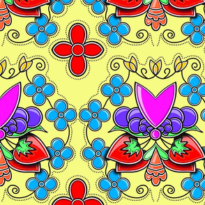 Native Anthro Floral Fabric-Yellow