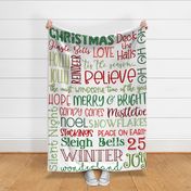 Christmas Subway Art - Minky Blanket 54 x 72 inches