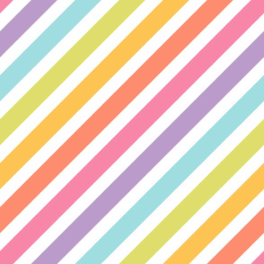 Gelato Diagonal Stripes on white - large scale