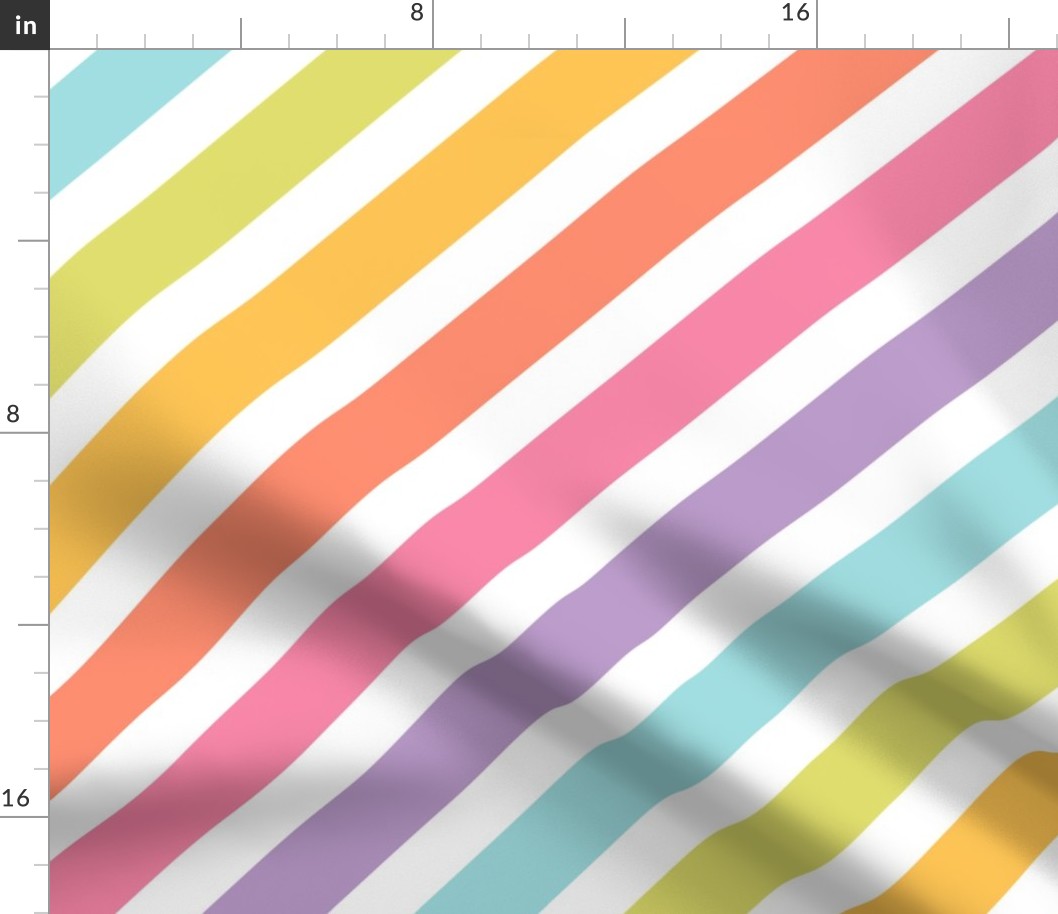 Gelato Diagonal Stripes on white - large scale