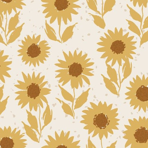 large // Vintage Vibe Sunflowers in all Golden Yellow
