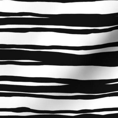 Scandi stripes rough hewn black + black on white by Su_G_©SuSchaefer