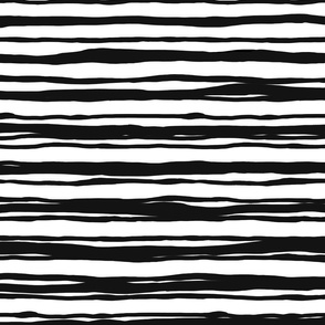 Scandi stripes rough hewn black + black on white by Su_G_©SuSchaefer