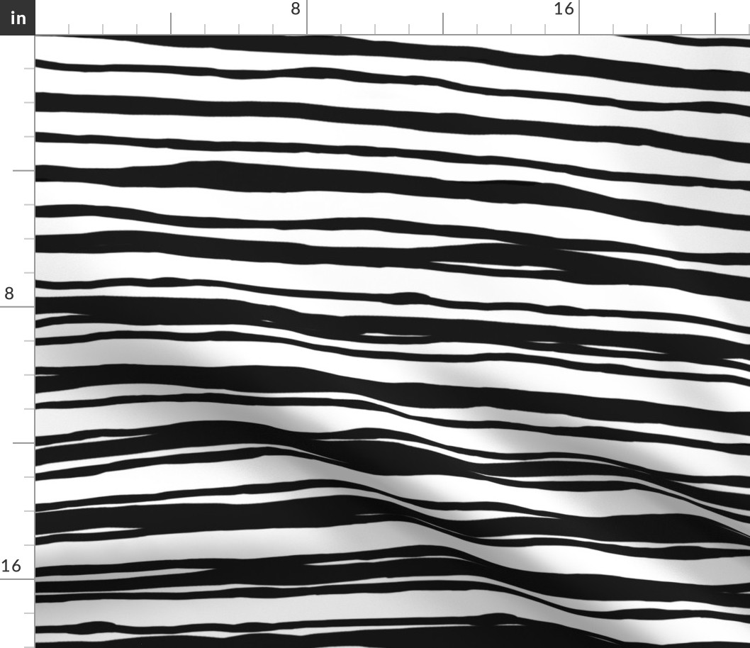 Scandi stripes rough hewn black + black on white by Su_G_©SuSchaefer