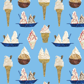 Soft serve selection - flat background