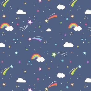 Rainbows Stars and Clouds on French navy - small scale
