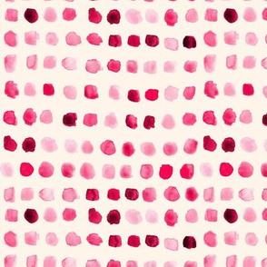 Coral watercolor spots on cream - painted pink stains for modern nursery, kids, baby girl