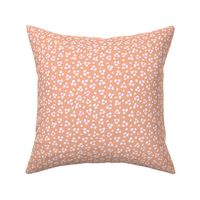 Minimal boho animal spots abstract flower blossom gender neutral nursery peach orange pink