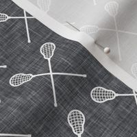 lacrosse crossed sticks - grey - LAD20