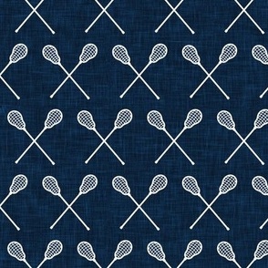 lacrosse crossed sticks - navy - LAD20