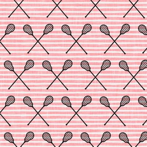 lacrosse crossed sticks - pink stripes - LAD20