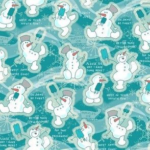 Jolly Polar Popsicle Snowmen -- Small Scale -- Winter Solstice, Christmas Snowman Scene