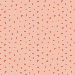 Little tiny brush spots raw ink paint dots irregular boho trend nursery sunset orange coral