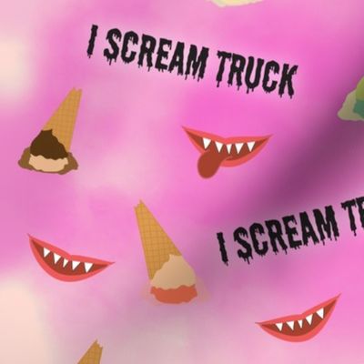 I Scream Truck & faces on Pink Sky