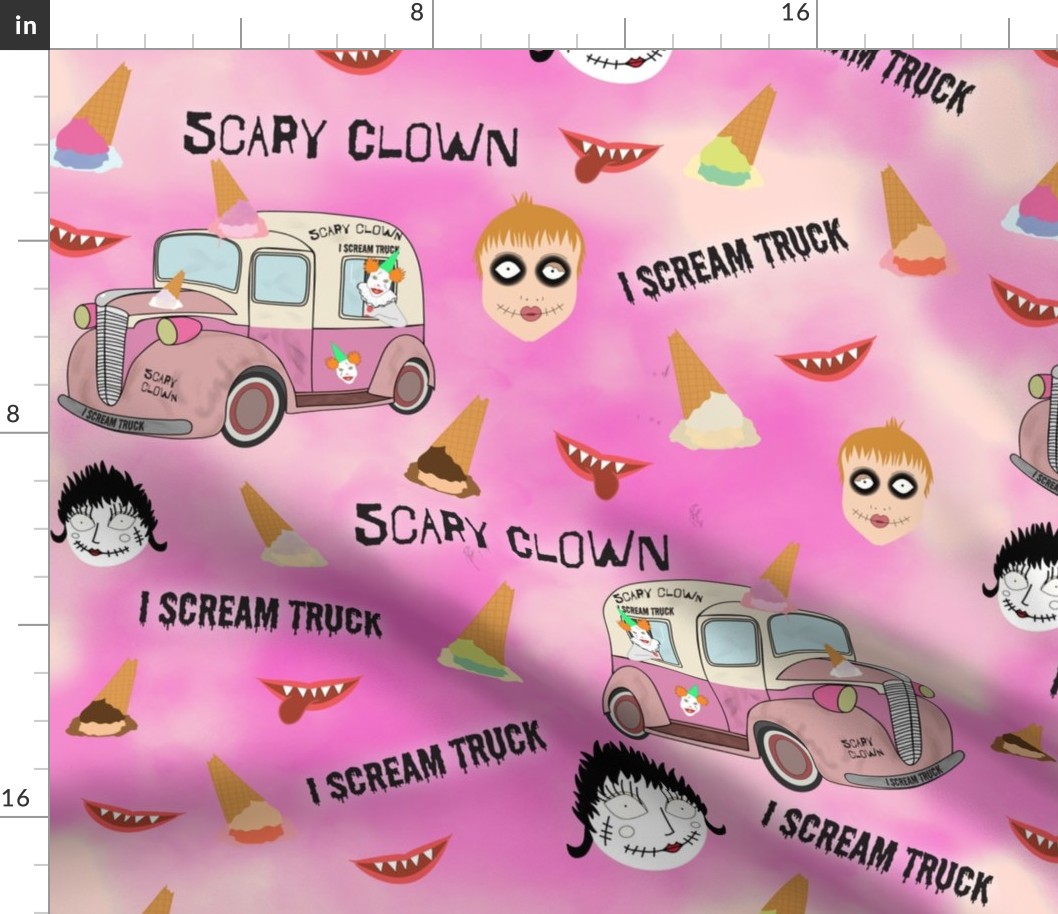 I Scream Truck & faces on Pink Sky