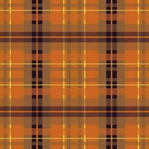 Twill Plaid in Orange Yellow Brown Paducaru