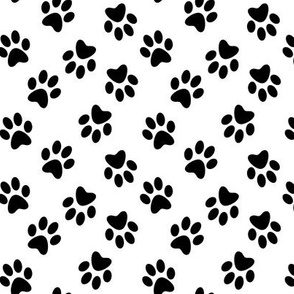 Paw print black on white