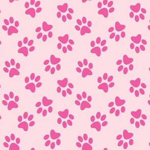 Pink Paw Print Fabric, Wallpaper and Home Decor | Spoonflower