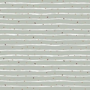 Wobbly Stripe   mini gold dots - gray blue green