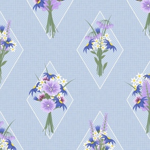 Bonniebrook Large Scale Floral: Chambray Blue Botanical Design