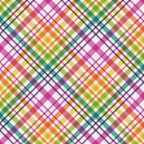 Rainbow Gingham grunge - medium scale