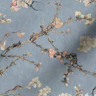 Vincent Van Gogh Almond Blossom in Pigeon Blue Sage Green Blush Pink