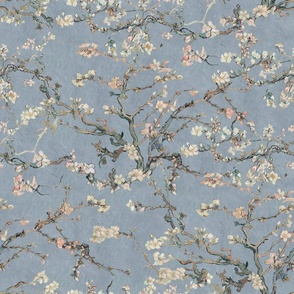 Vincent Van Gogh Almond Blossom in Pigeon Blue Sage Green Blush Pink