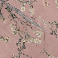 Vincent Van Gogh Almond Blossom in Old Rose Pink Sage Green Tan