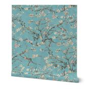 Vincent Van Gogh Almond Blossom in Robin Egg Blue Sage Green Blush Pink