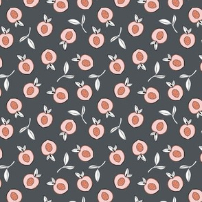 Millions of peaches sweet boho fruit garden peach and leaves baby nursery design neutral caramel coral charcoal gray SMALL