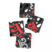 Music notes - red & gray - large scale