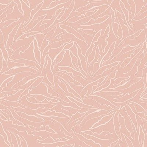 Line Art Leaves in Blush / Small Scale